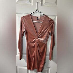 H&M Metallic Rose Dress